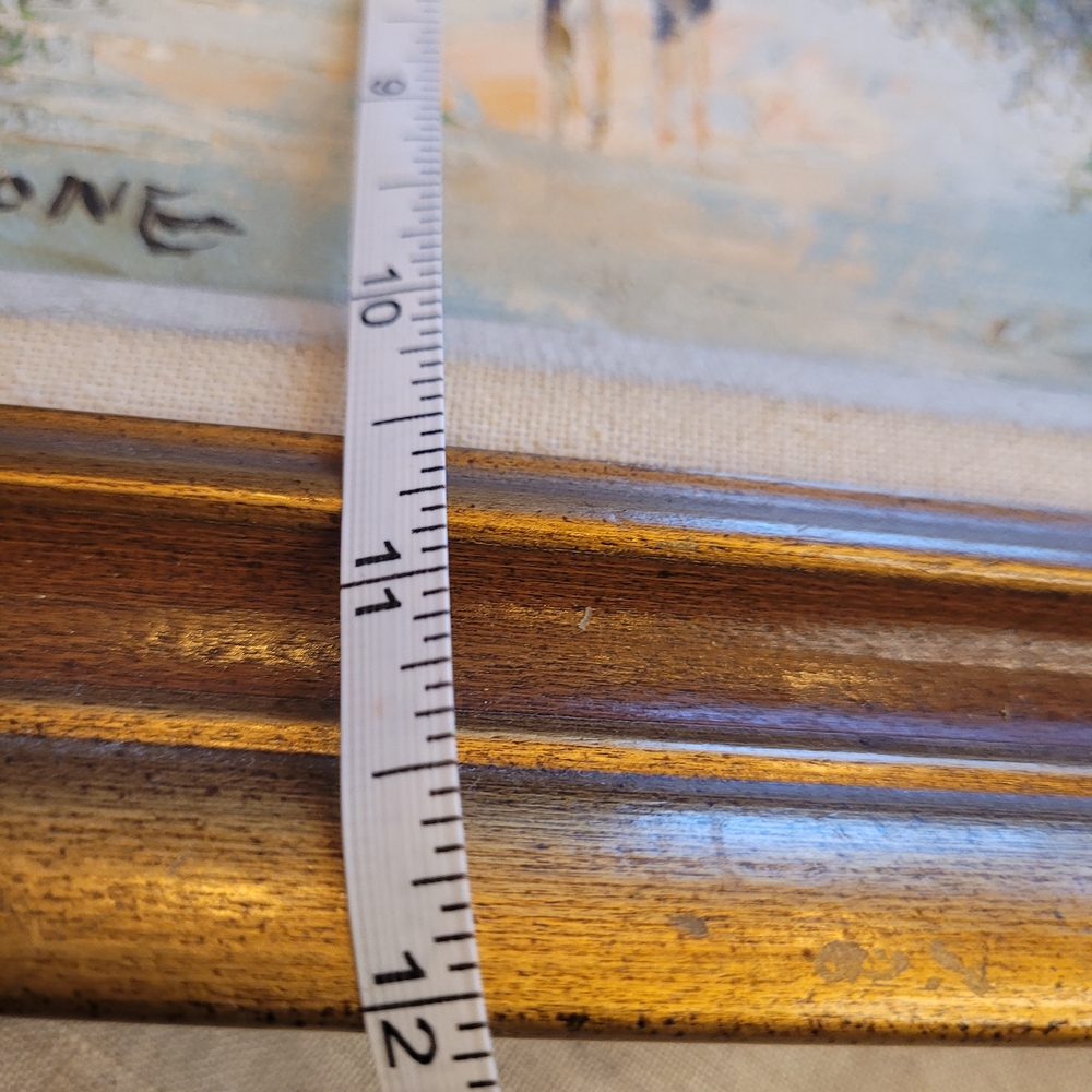 Framed Urban Landscape Painting with Brown Frame - Picture 5 of 5